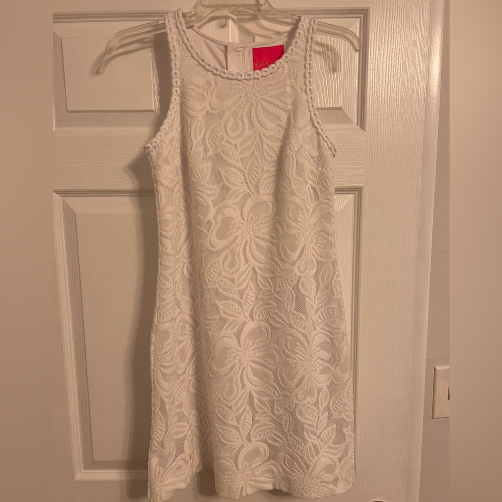 Lilly Pulitzer White Embroidered Shift Dress